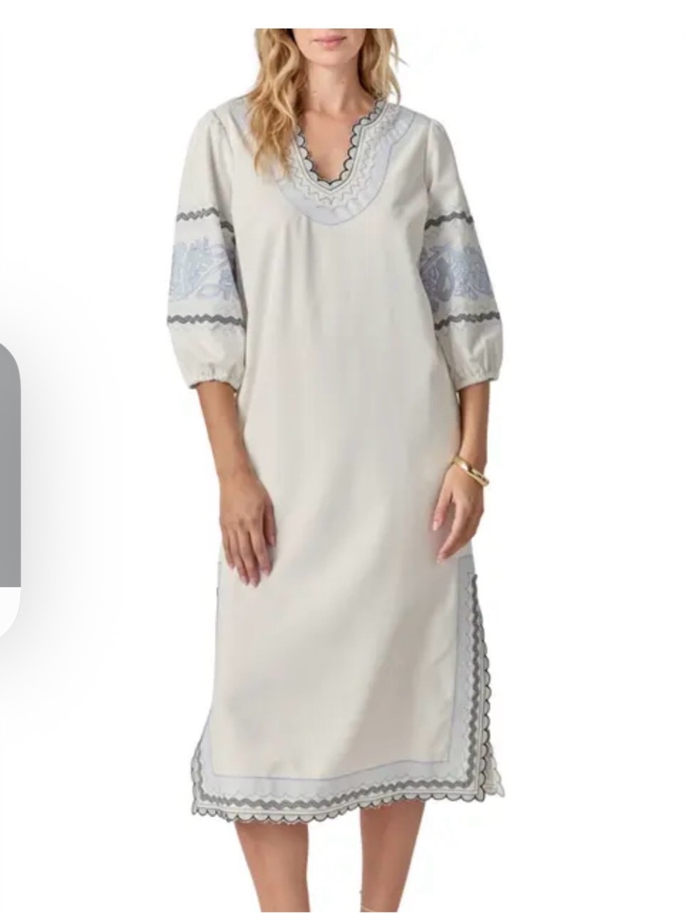 English Factory The Scallop Stitch Midi Dress Small NWT Embroidered Boho